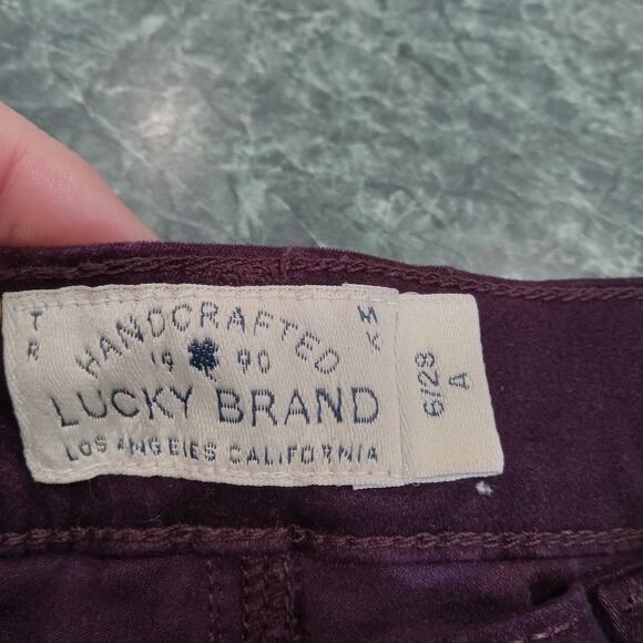 Lucky Brand Womens Purple Merlot Brooke Velvet Jegging Dynamic Stretch Size 6/28 - Picture 6 of 13